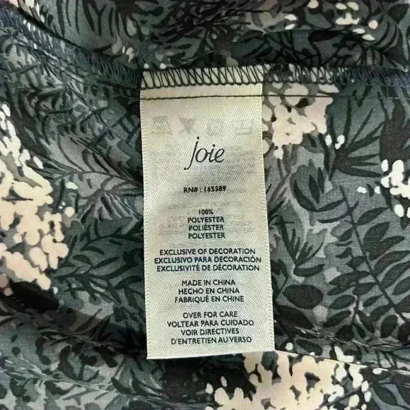 NWT Joie Baltic Print Silky Sleeveless Keyhole Back Floral Top Smocked Size XXL - Picture 6 of 11